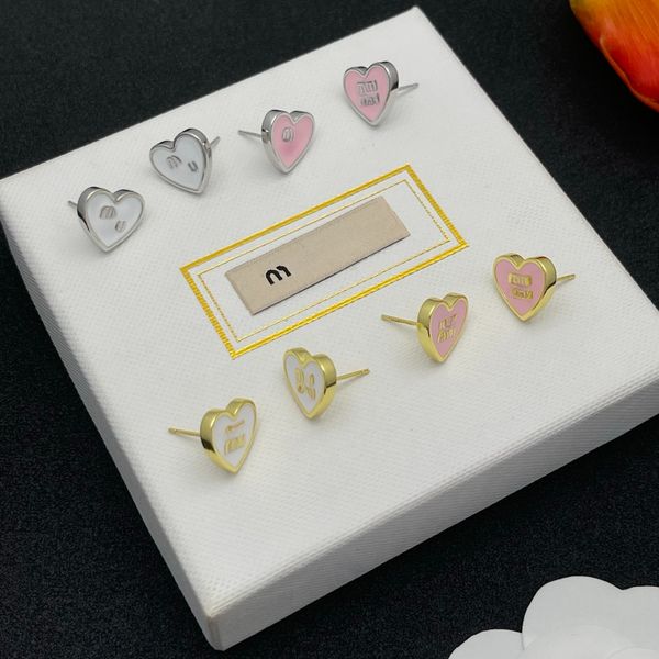 

Designer Earrings Enamel Glazed Design Love Heart Daily Simple Earrings Earring Accessories Brand Designer Gift