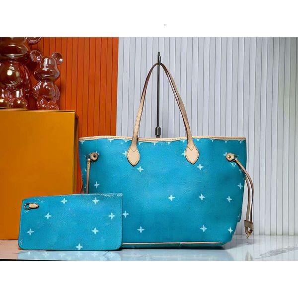 

Designer handbag with fashionable blue print shoulder bag. Mother-and-daughter bag design. Casual crossbody shopping bag. designer handbags sale, C15