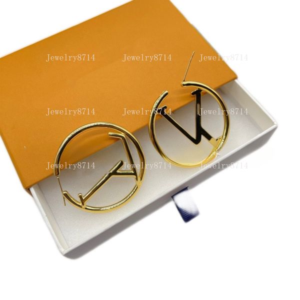 

Women's gold earrings designer luxury hoop earrings luxury stud earrings 3 4 5 cm earrings steel silver letters engagement fashion jewelry Valentine's Day gift