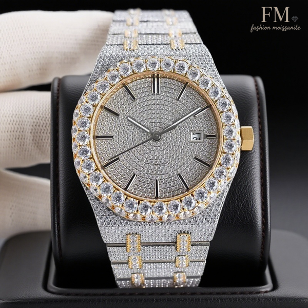 

Luxury VVS1 Moissanite Diamond Watch, Hip Hop Design Men's and Women's Watch, High Quality, Sapphire Mirror Frozen Texture, Wholesale Price for 1pc free shipping, White