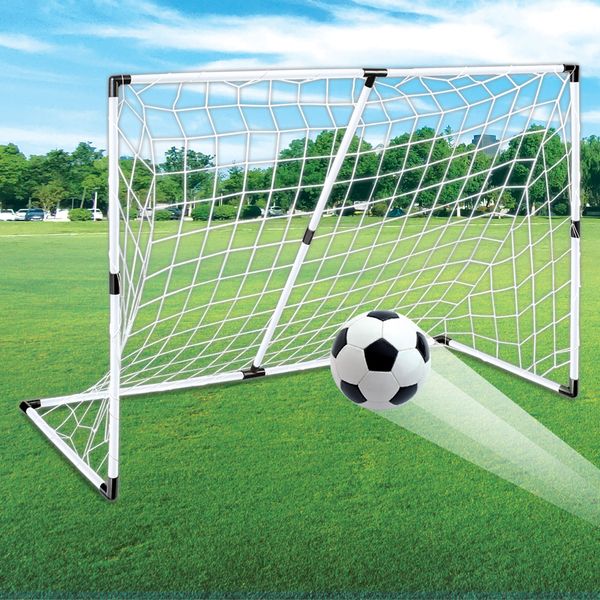 PP Material 2-in-1 Soccer Goal for Kids, Safe Lightweight Dual Football Net Set, Portable Practice Goals for Toddlers Children Outdoor Indoor Play
