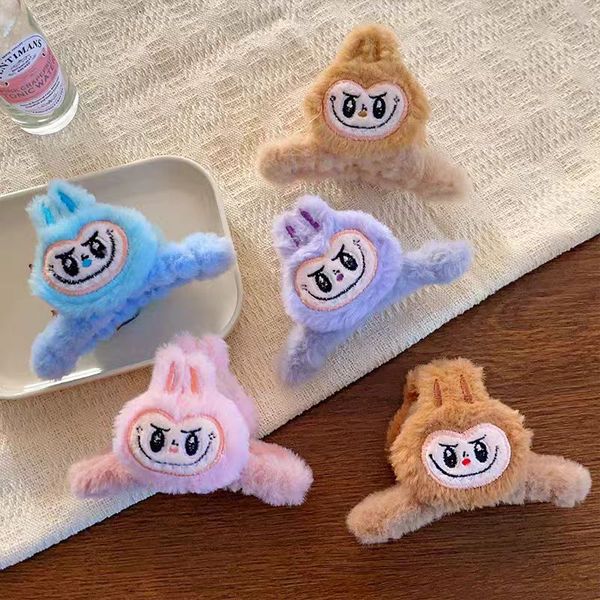 

Labubu Plush Hair Claw Hats Scarves Gloves Cute Cartoon Hair Clip for Updos Hair Claw Accessories Set Claw Clips Jaw Clip Barrettes Hair Band, White