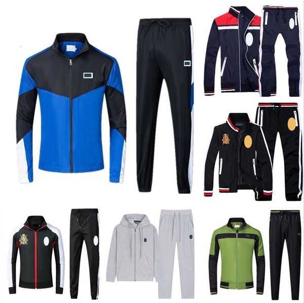 

Men Sweatshirt Suit Small Horse Tracksuits Sports Suit Designer Sportswear Jacket Jogging Jogger Top Loose Inside Net Pants Asian Size Sportswear Classic Set, Blue