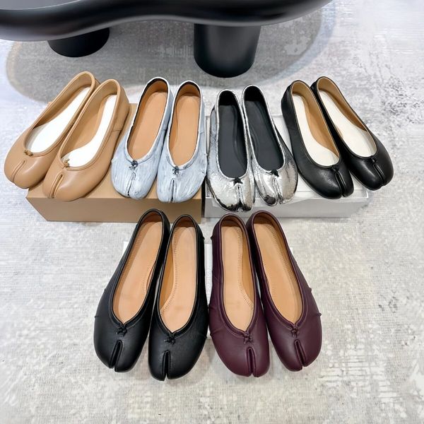 Top maison Tabi Ballet margeilas Flat shoe Womens mm6 sneaker Designer Dress booties Mary Jane Casual Dance Shoe Loafers ballerine canvas Leather shoes