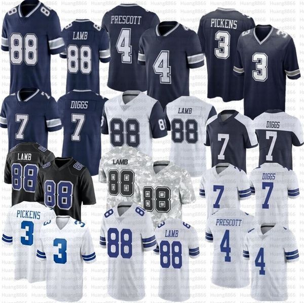 George Pickens CeeDee Lamb Football Jersey Brandon Aubrey Dak Prescott Trevon Diggs Tyler Guyton Ezekiel Elliott Emmitt Smith Jake Ferguson Stitched Jerseys