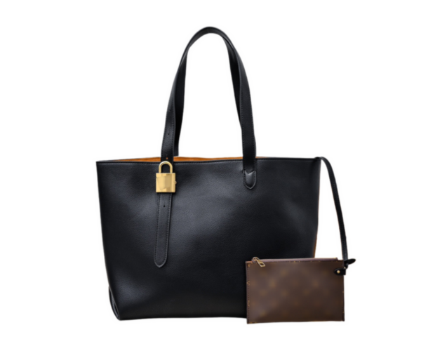 

Mirror Chic Designer Purse Made from Premium Soft Grain Leather and Luxurious Suede Inside Includes Detachable Shoulder Straps, Black