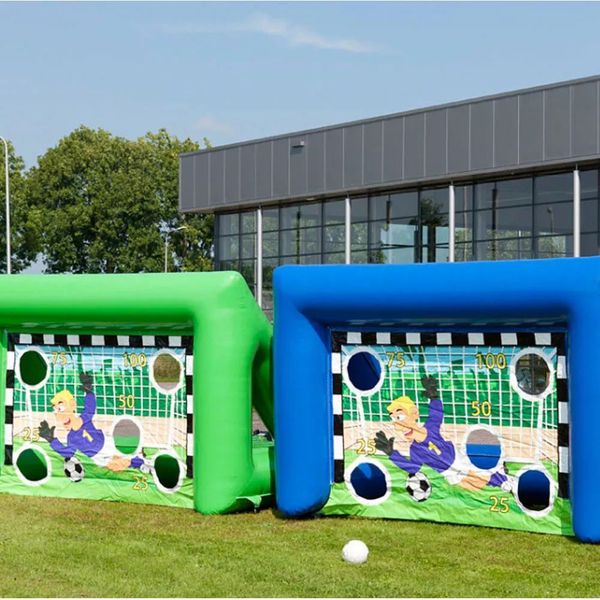 Wholesale Commercial 0.55mm PVC Tarpaulin Inflatable Soccer Gate Football Kick Shooting Game Penalty Shootout For Sale