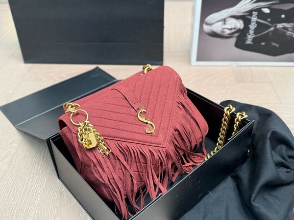 

New Designer Bags Luxury Bags Fringed Shoulder Bags High Quality Underarm Bags Crossbody Bags Vintage Bags Stylish Commuting Practical, Red