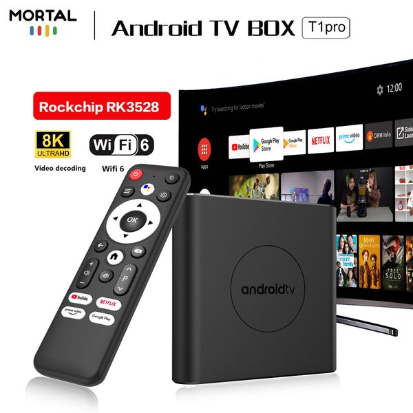 Mortal T1pro RK3528 Smart TV Box Android 14 Quad Core Cortex A53 Support 8K Video 4K HDR10+ Wifi BT Voice Control 4G 64G hot