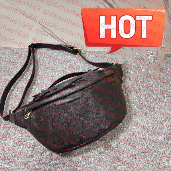 

Designer Waist Fanny Pack White Flower leather Bumbag Temperament Belt Bags Men Chest Packs Women Lady Cross Body Shoulder Bag Purse M8042, Black