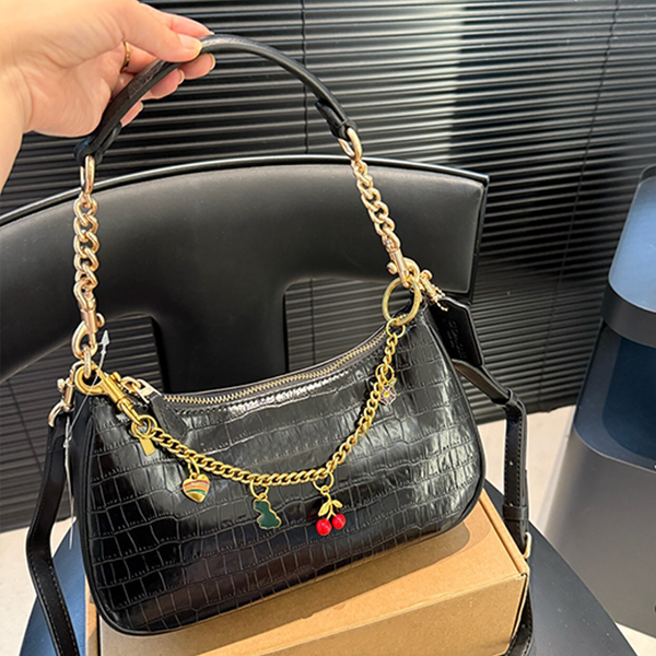 

Fashion chain commuter bag classic and retro underarm bag luxury designer bag women's shoulder bag high-end handbag practical crossbody bag genuine leather bag, Lavender