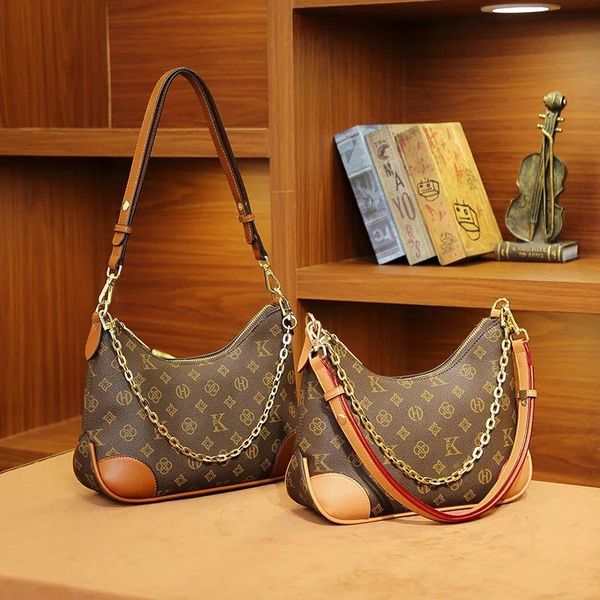 

Designer Bag Shoulder Bag Luxury Bag Classic print Crossbody bag High Quality Women's handbag Purse Brown Cowhide leather Fashion Nylon shoulder strap Underarm Bag, #14