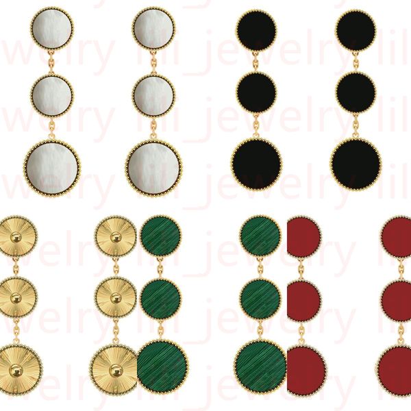 

Four-leaf clover 3 flower earrings in various colors, shell agate 18k gold and silver earrings are great anniversary birthday holiday party gifts.