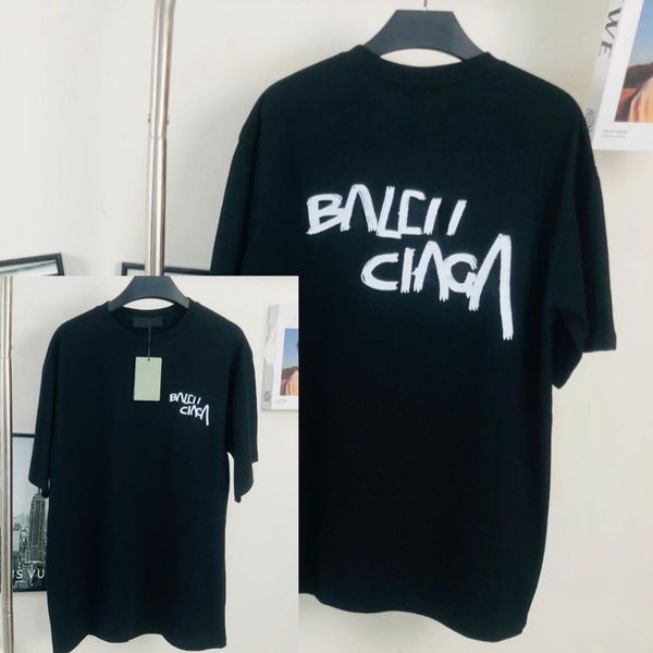 

Summer Fashion Brand Mens T Shirt Graffiti Graphic Letter Pattern Short Sleeve Leisure Loose Womens T-Shirt High Street Couple Clothing Tops oversized size US S-3XL, Black