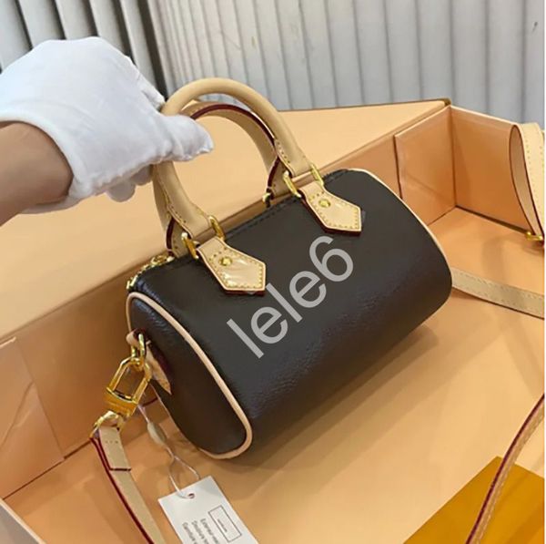 

Top Designer Mini Nano 16cm Shoulder Bag Women Leather Denim Crossbody Luxury Brand Embossed Tote Purse Brown Flower classic fashion Handbag, #2