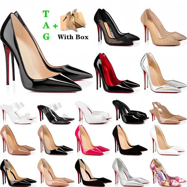 

2025 Brand Designer Women's High Heels Red Shiny Bottomed 8cm 10cm 12cm Stiletto Genuine Leather Women's High Heels with Dust Bag us4-13, Deep purple