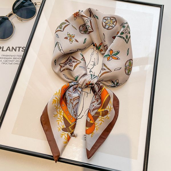 

Retro versatile spring and summer high-end printed women's silk scarf --830794