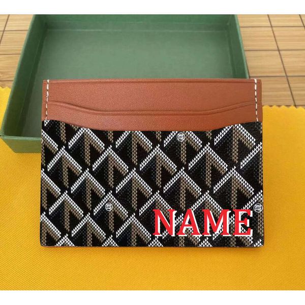 Card Holders Women MEN bag Clutch Real custom Name design BOX leather wallet slot handmade Customized personalized customizing A2
