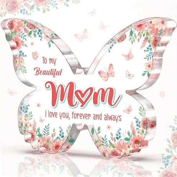 Gifts for Mom Unique Mom Birthday Gifts - Butterfly Acrylic Plaque Decor - Mothers Day Christmas Valentines Day Gift for Mom M250303