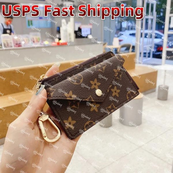 

Fashion Designer Wallet Luxurys Women Short Purse Embossed Flower Letters Wallets Credit Card Holders Ladies Plaid Money Clutch Bags Holders Luggage, Brown grid