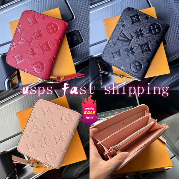 

2024 Top High quality luxurys designers wallets cardholder France Paris plaid style mens women high-end wallet With box, Black embossing