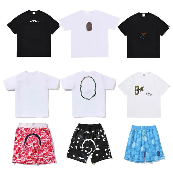 

Mens t shirt designer classic tshirt mens swim short set shorts 01 Small Monkey head Graphic tee cotton side double sided colorful-shirt camouflage print vintage, Style 46