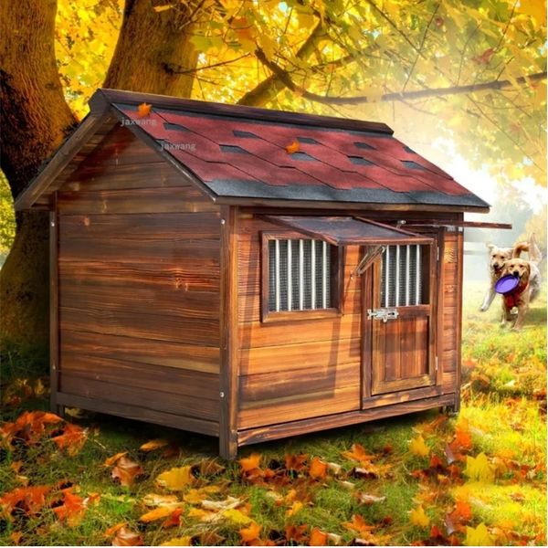 

2025 kennels pens Solid Wood Small Dog Houses Puppy Kennels Waterproof Rainproof Dogs Villa Outdoor Balcony Garden Pets Cage Cats Litter Supplies
