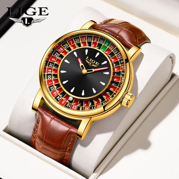 

LIGE fashion quartz watch men's watch personality trendy waterproof night light multifunctional watch, Silver