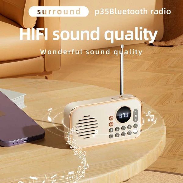 Mini Speaker Radio Stereo with Multi-band HIFI Sound Support BT USB Drive TF Card Vintage Portable Compact Soundbox Z250304
