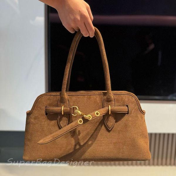 

10A Vintage Tote Bag Designer Bag Genuine Leather Suede Bag Women Shoulder Bags Armpit bag Aventure Shell Bag Leather Crossbody Handbag woman Large capacity lady, Suede brown