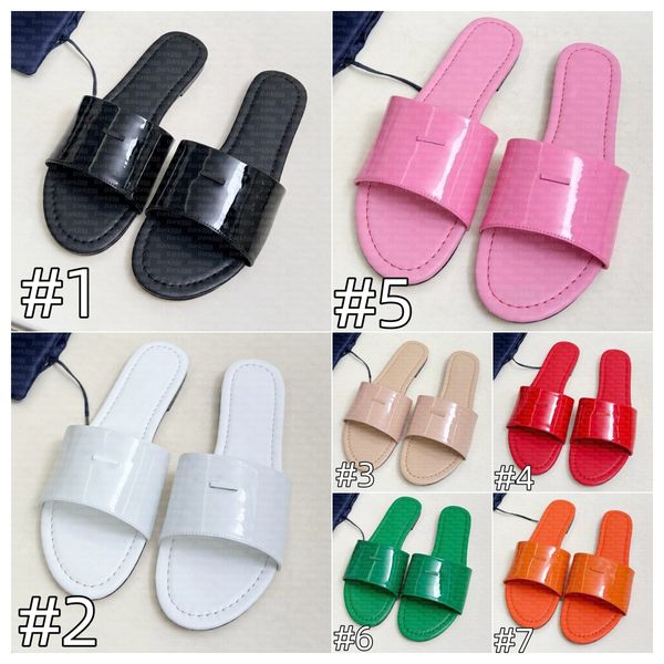 

(Order by pic in opt, not by desc) New Fashion Shoes women slippers sliders Patent leather thin - soled slippers, #1