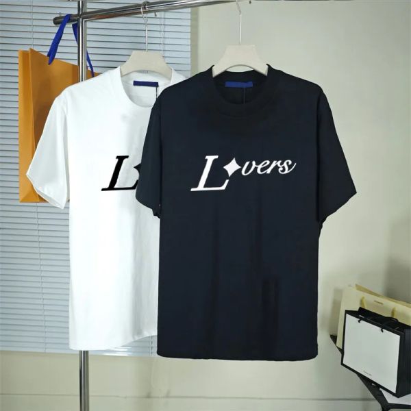 

Mens Designer Tshirt Lovers Mens Womens Designers TShirts Soft Short Sleeve Tops Luxury Classic Letters Cotton Tshirts Summer Polos Shirt BFG25030510-0, Black