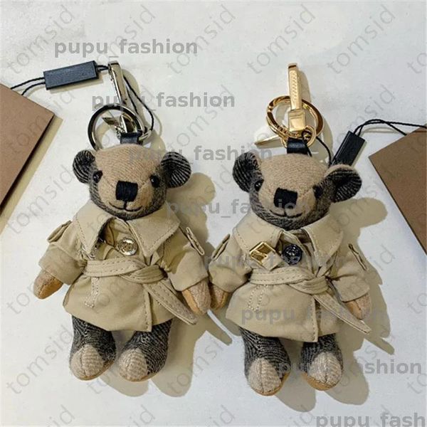 

Trench Coat Bear Designer Keychain For Women Mens Luxury Keyring Stainless Steel Bag Charm Classic Fashion Key Chains Key Holder BFG2503043