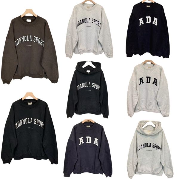 

ADANOL Women Designer Hoodies Oversized Sweatshirts Sport Loose Fashion Sweaters Embroidered Cotton Jumpers, White tshirt ada