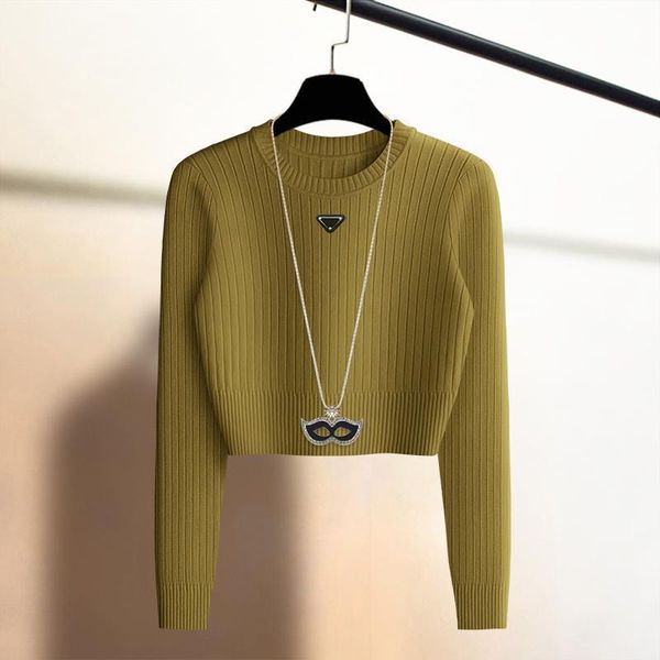 

2025 New Clothes Women Sweaters Womens O Neck Sweater Blouse Designer Woman Knits Shirts Colorful Round Printed Stylist Tees Necks Slim Top Women's Clothing, Style 8