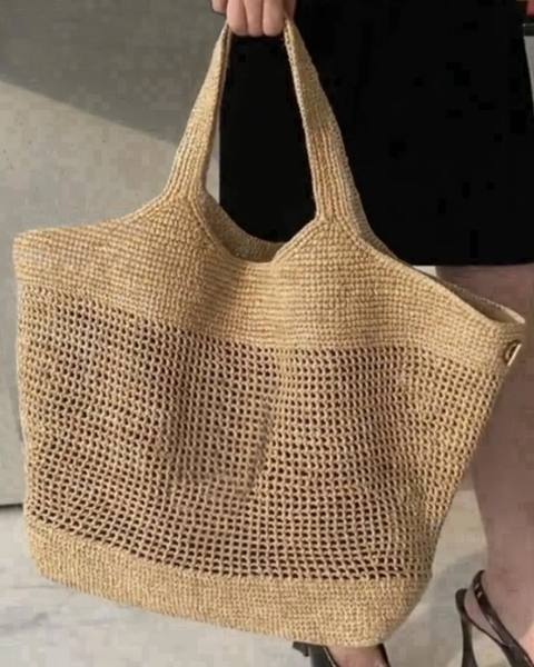 

attan Women Shoulder Woven Female Handbags Large Capacity Summer Beach Straw Bags Casual Tote Purses, Grey