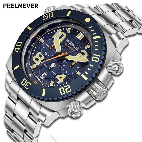 

LIGE Business Men's Mechanical Watch Simple Multi functional Night Light Waterproof High end Feeling Watch, Silver