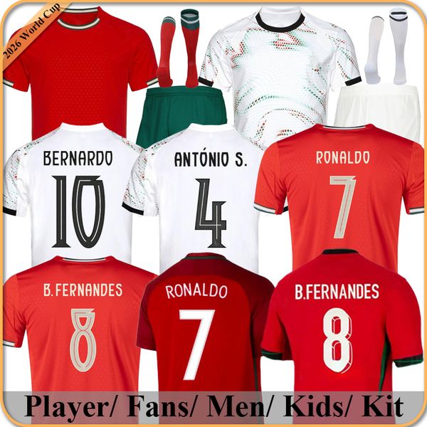 25 Portugal soccer jerseys B.FERNANDES R. Leao JOAO FELIX PEPE BERMARDO camisa de futebol J.MOUTINHO football shirt Men Kids kit women RoNalDo Portuguese