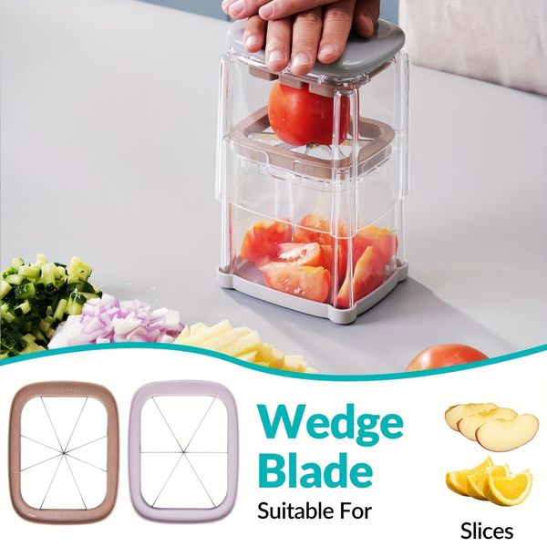 

All-in-One Cutting Machine Hand Cranked Food Chopping Device with Multiple Blades