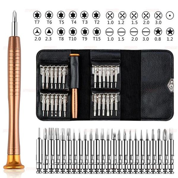Mini Precision Screwdriver Set 25 in 1 Electronic Torx Opening Repair Tools Kit Phone Camera Watch Tablet PC 250225