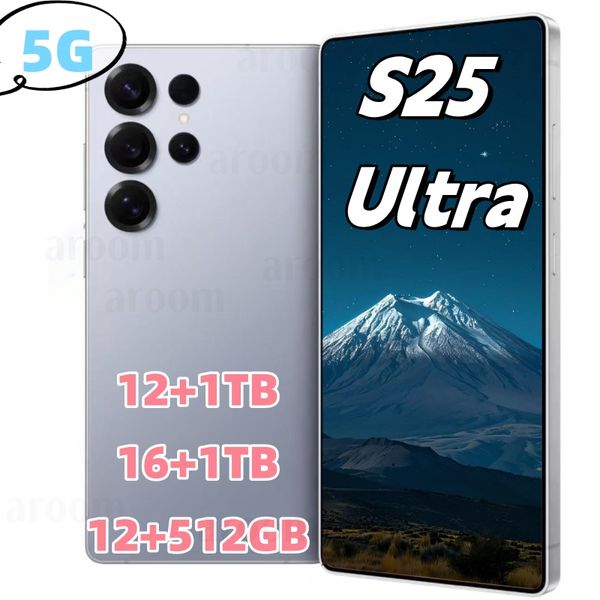 

S25 s24 Ultra 7.3 Inch 5G 16GB+1TB Mobile Phones Unlocked Touch Play Screen cell phone Android Smartphone Camera HD Display Face Recognition, Blue