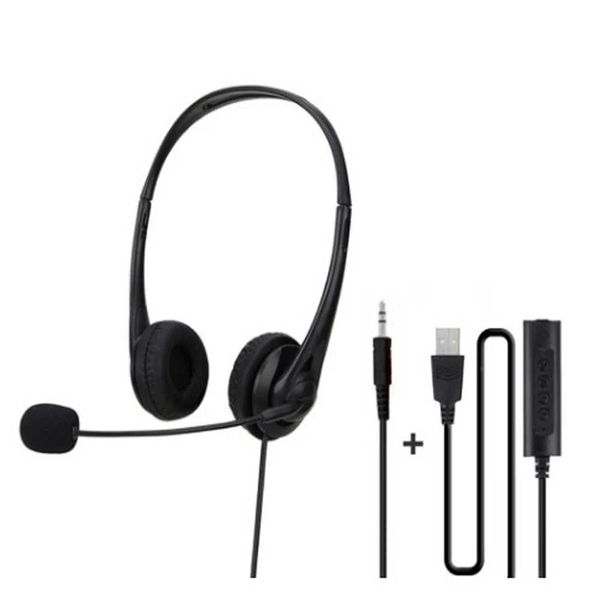 3.5mm Wired Computer USB Headphones Headset with Microphone Telephone Operator Earphone Noise Canceling X250307