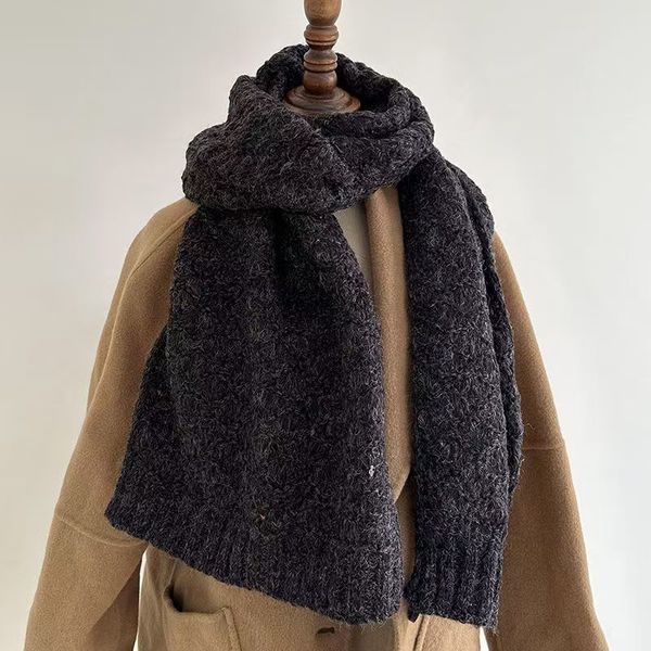 T246 Korean winter new knitted thick scarf autumn and winter versatile shawl student wool neck scarf couple fashion warm
