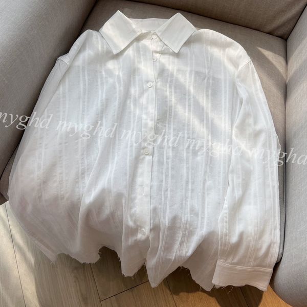 

Women Shirts Cotton Female Girls Blouse Size SML White Chemise With Dust Bag