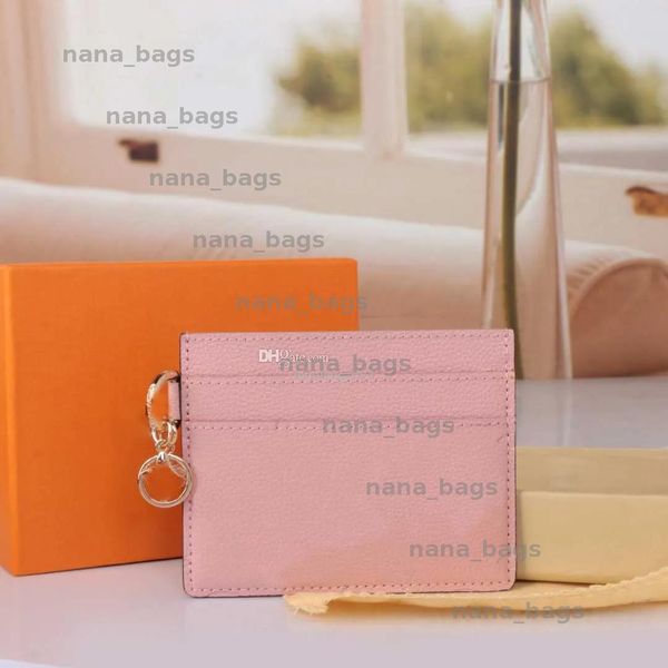 

New card holders designer card holder luxury wallet women charms business bank wallet with gold round floral accessories mini pures samll wallets no box 82739, Pink