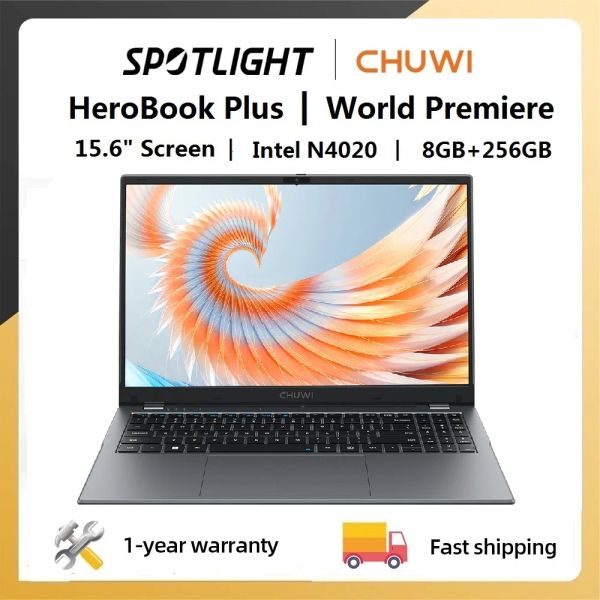 CHUWI HeroBook Plus Laptop 15.6" FHD Screen PC Intel Celeron N4020 UHD Graphics 8GB RAM 256GB SSD Windows 11 Notebook Computer