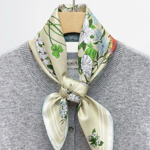 

New silk 70 double-sided different color Italian silk French romantic style versatile ladies silk scarf --847965