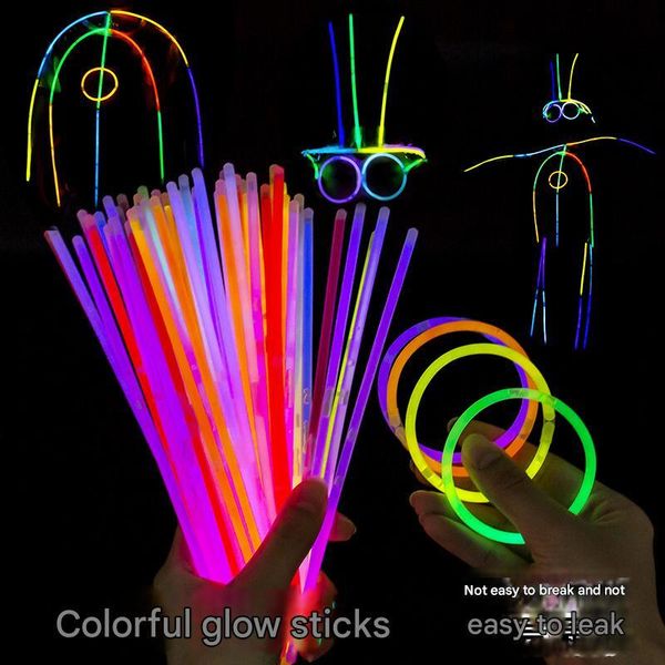 

100pcs/set Barreled Fluorescent Glow Stick Wholesale Luminous Night Light Concert Party Toy With Connector