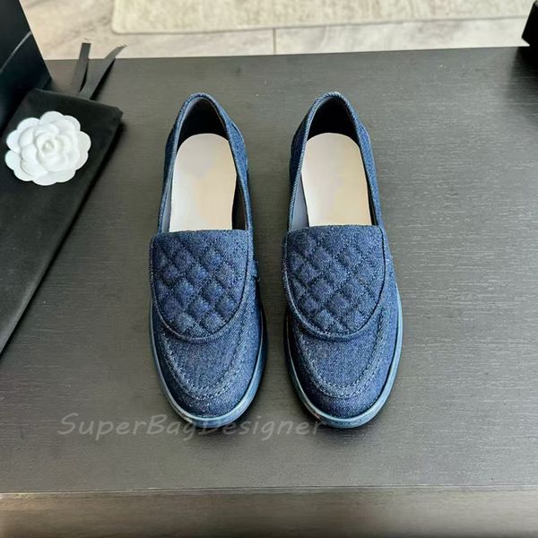 

9A lady Checkered diamond quilted Loafers Genuine Leather Women Loafers Moccasin Flat Shoes Lambskin Quilted With Gold Hardware Luxury Designer Platform size 35-42, Leather grey