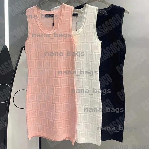 

Woman Slim Casual Dresses Designer Summer Luxury Dresses Letter Jacquard Knitting Dresses Slimming Mini Skirt Womens Sexy Party Vest Skirt Clothing BFG2503102-0, Black